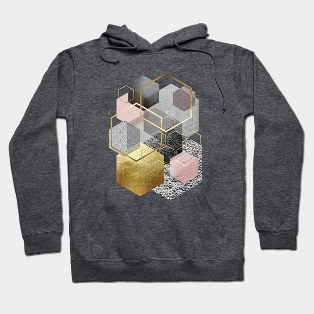 Blush Grey Geometric Hoodie by UrbanEpiphany